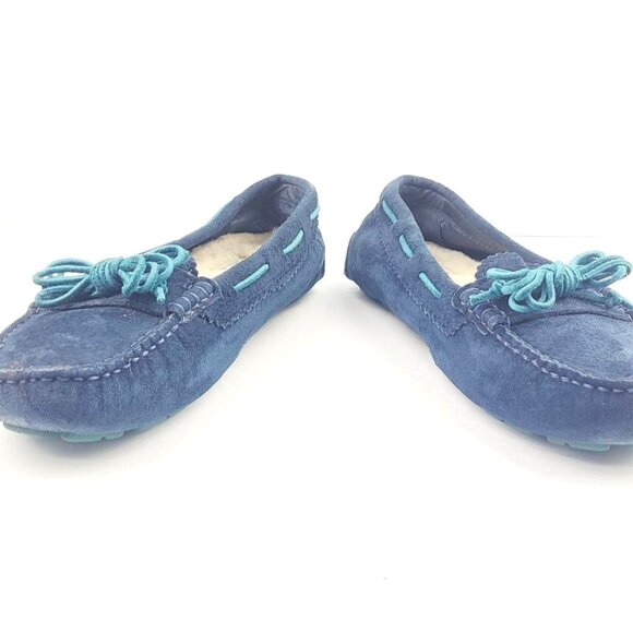 UGG Womens Blue Suede Slippers  -‎ Size 7.5 - Picture 5 of 8